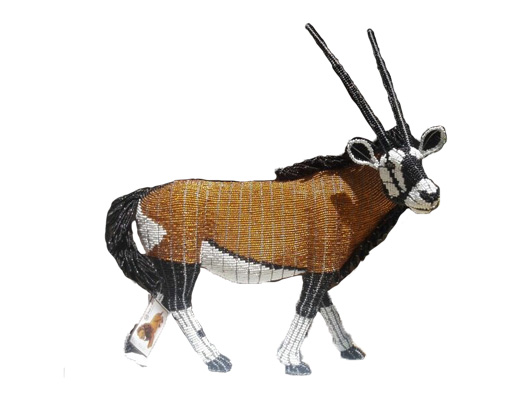 wire and beaded gemsbok animal details